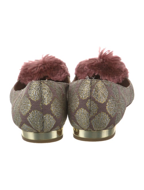 Aquazzura Printed Pom-Pom Embellishments Flats