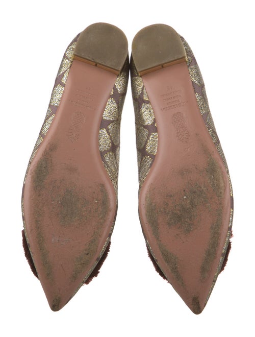 Aquazzura Printed Pom-Pom Embellishments Flats