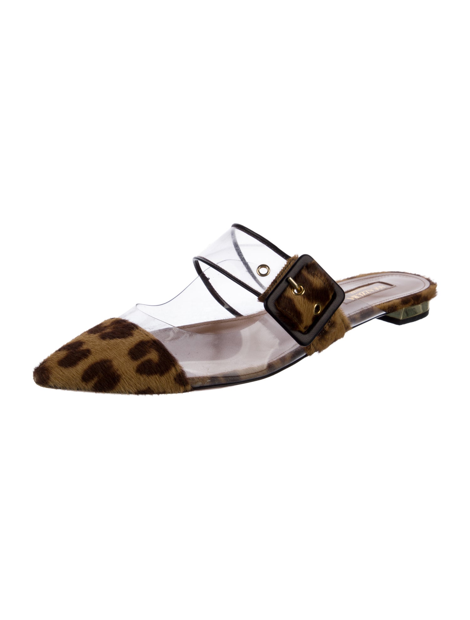 Aquazzura Ponyhair Animal Print Mules