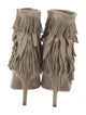 Aquazzura Suede Fringe Trim Accent Boots