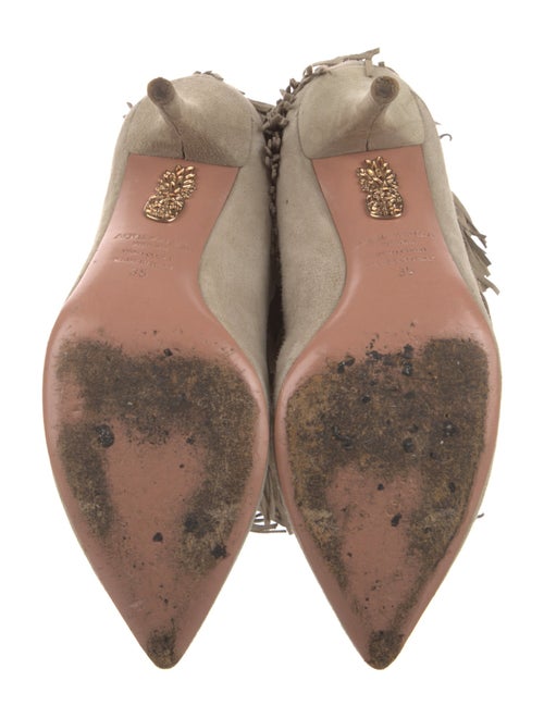 Aquazzura Suede Fringe Trim Accent Boots