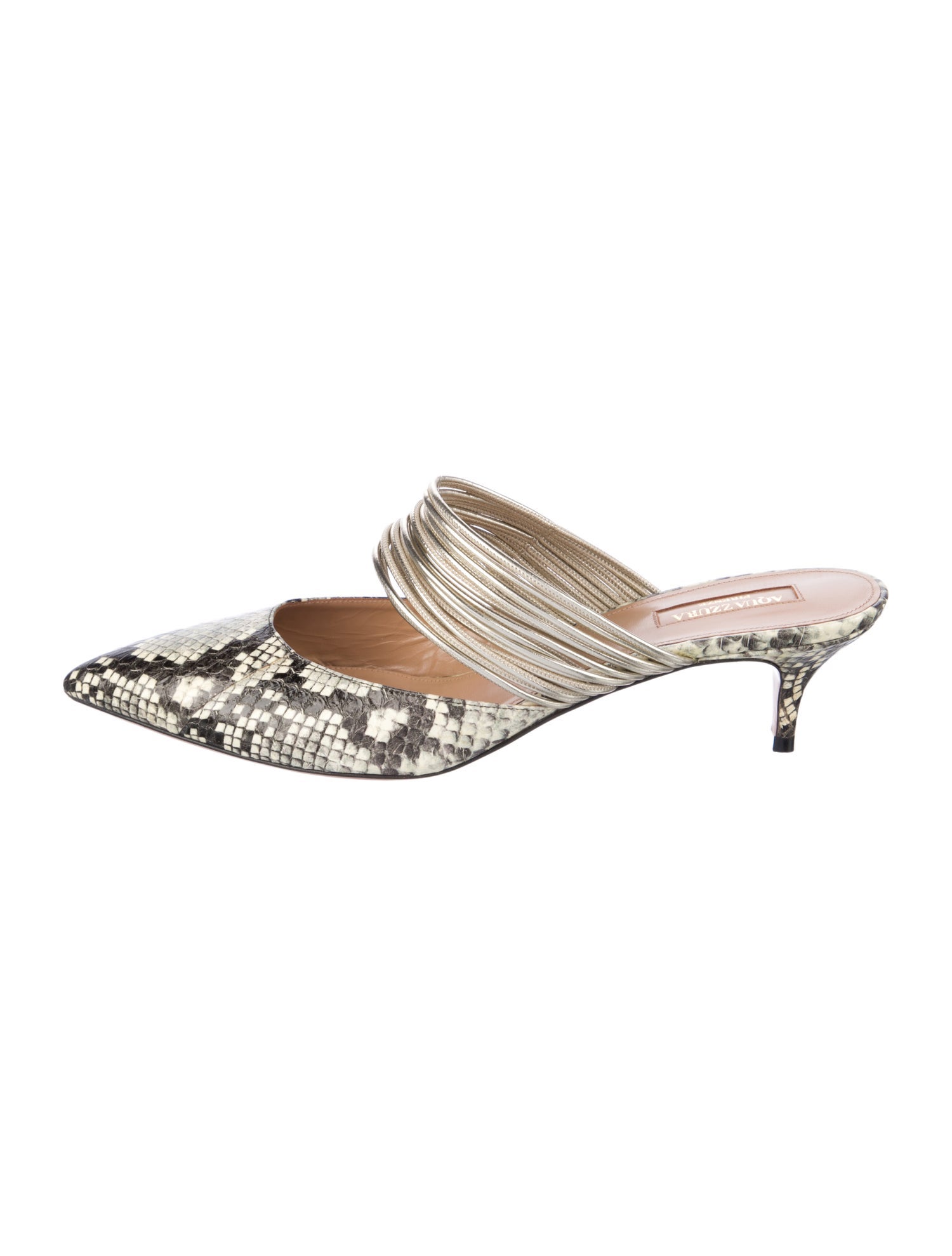 Aquazzura Vintage Snakeskin Mules