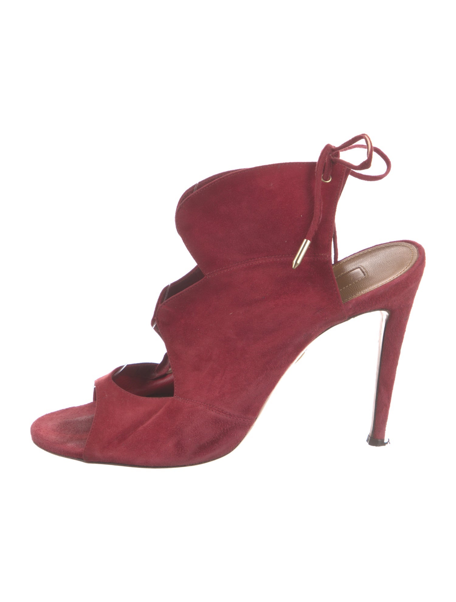 Aquazzura Suede Cutout Accent Slingback Sandals