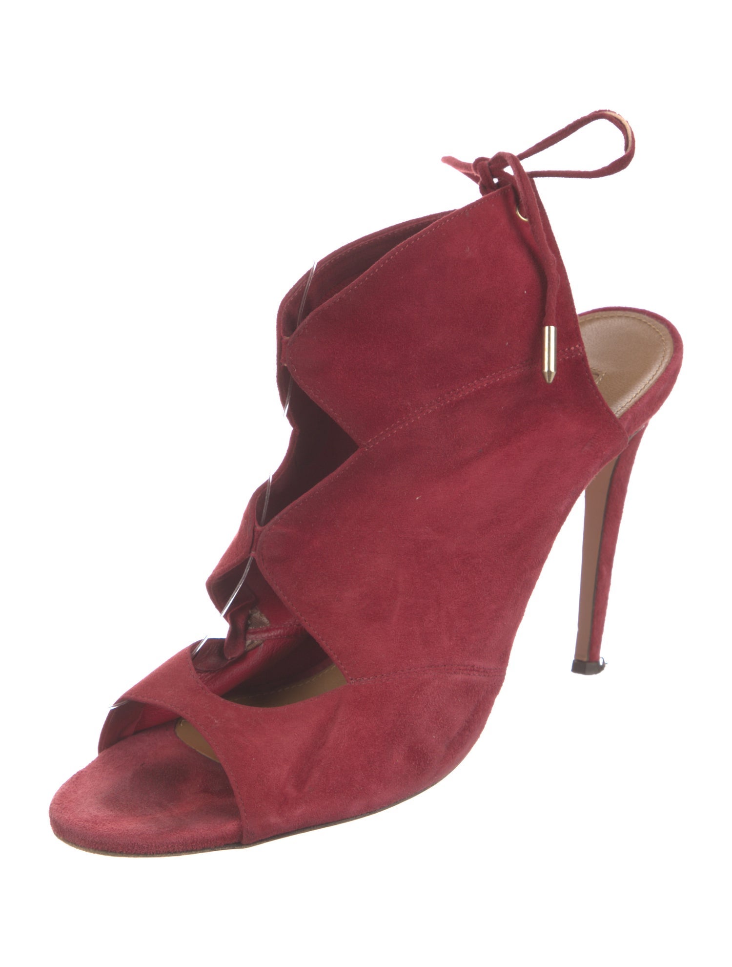 Aquazzura Suede Cutout Accent Slingback Sandals