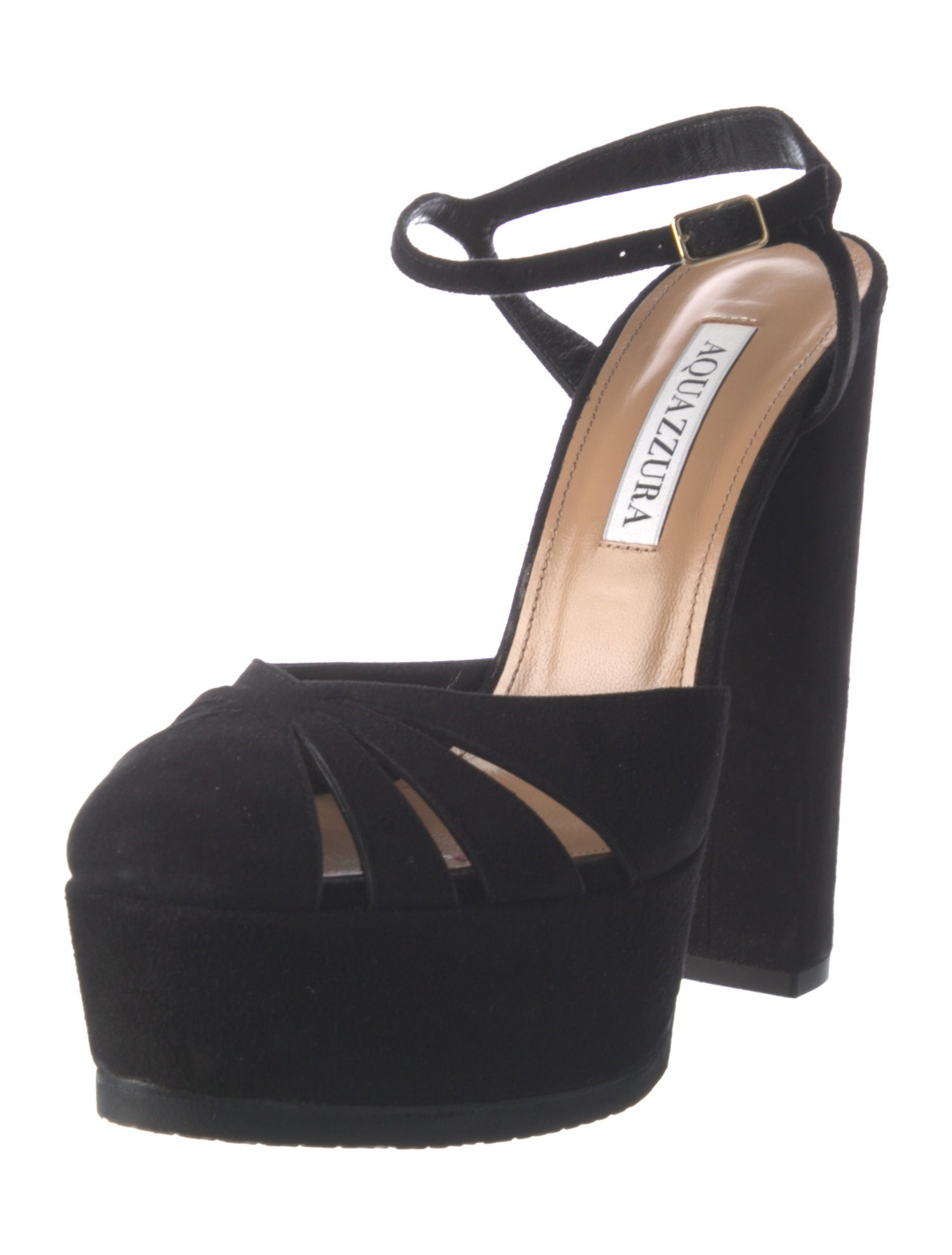 Aquazzura Suede Cutout Accent D'Orsay Pumps