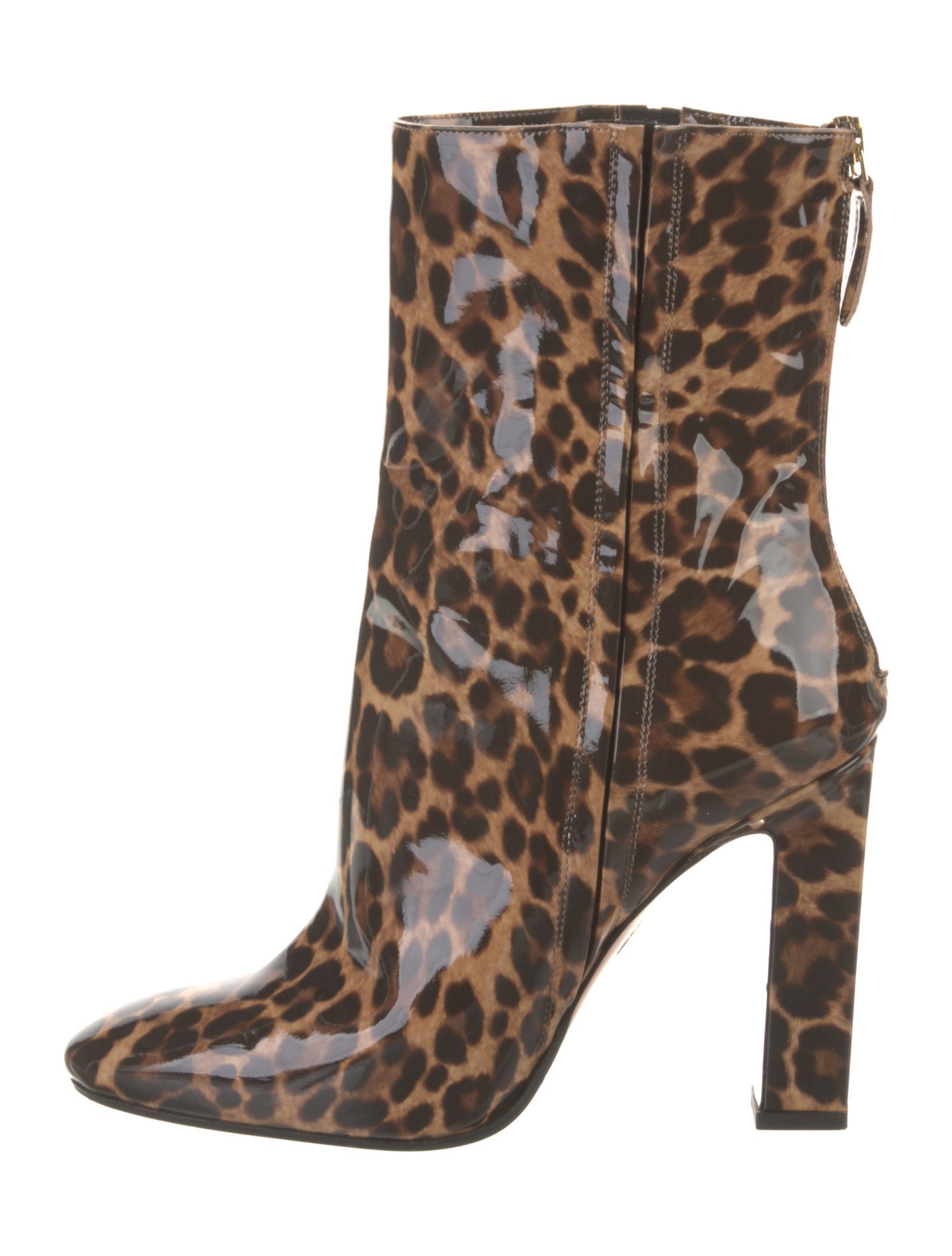 Aquazzura Patent Leather Animal Print Boots