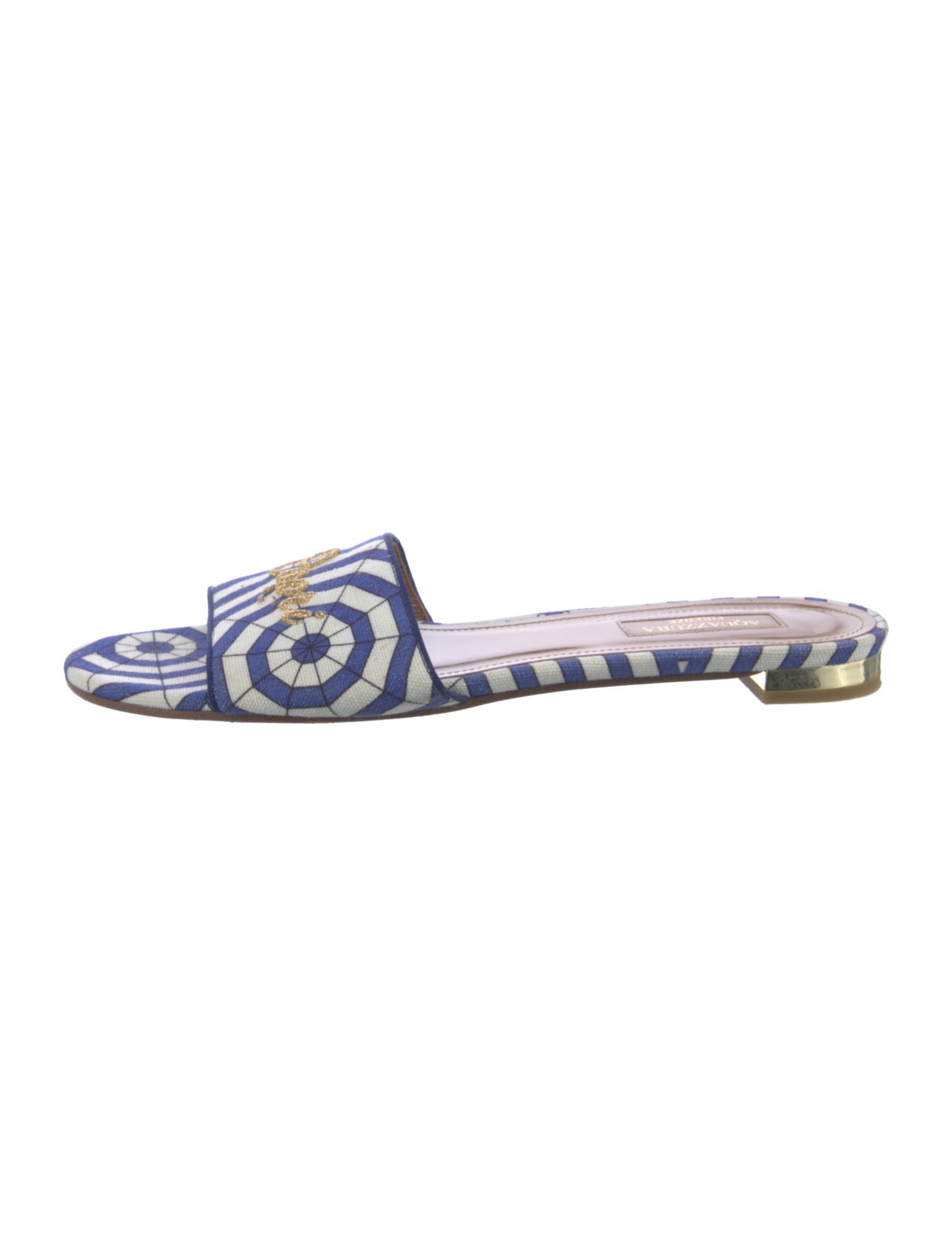 Aquazzura Canvas Printed Slides