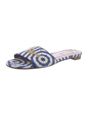 Aquazzura Canvas Printed Slides