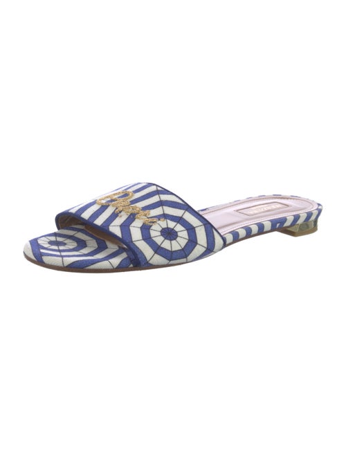 Aquazzura Canvas Printed Slides