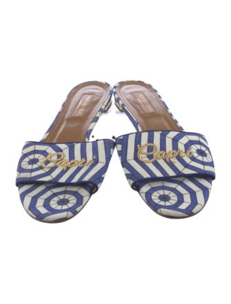 Aquazzura Canvas Printed Slides