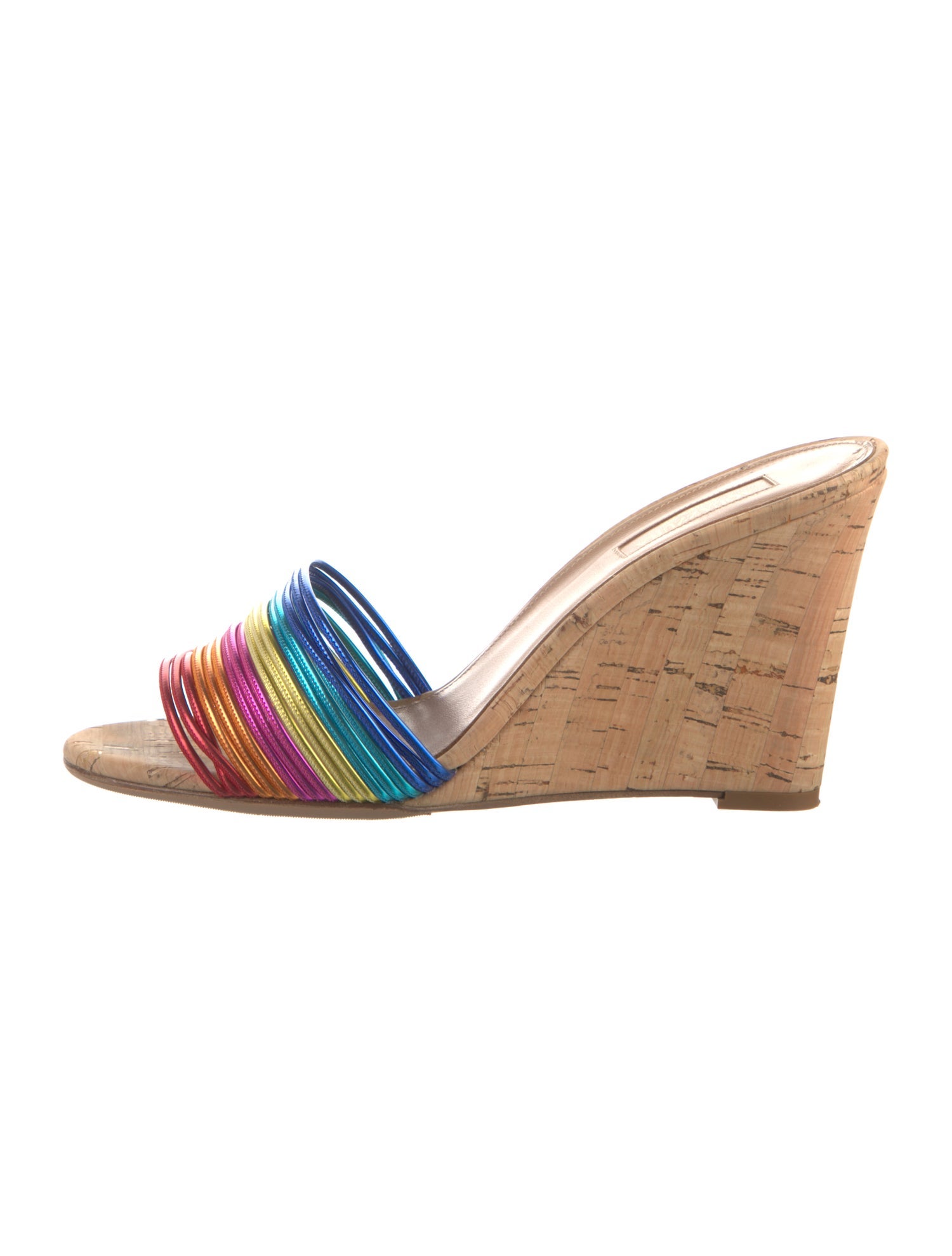 Aquazzura Leather Colorblock Pattern Slides