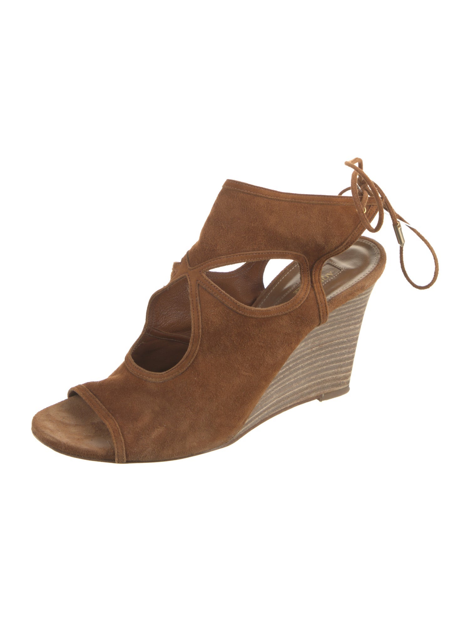 Aquazzura Suede Cutout Accent Slingback Sandals