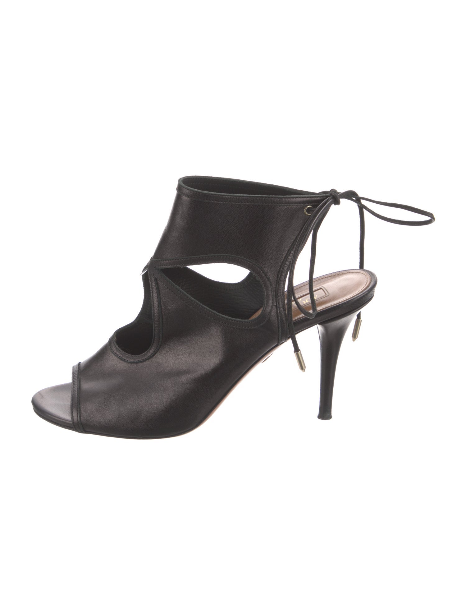 Aquazzura Leather Cutout Accent Slingback Pumps