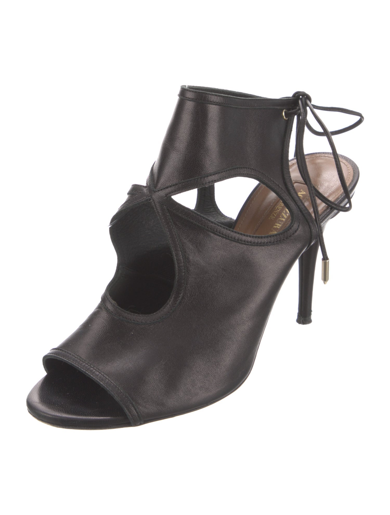Aquazzura Leather Cutout Accent Slingback Pumps