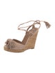 Aquazzura Suede Fringe Trim Accent Sandals