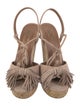 Aquazzura Suede Fringe Trim Accent Sandals