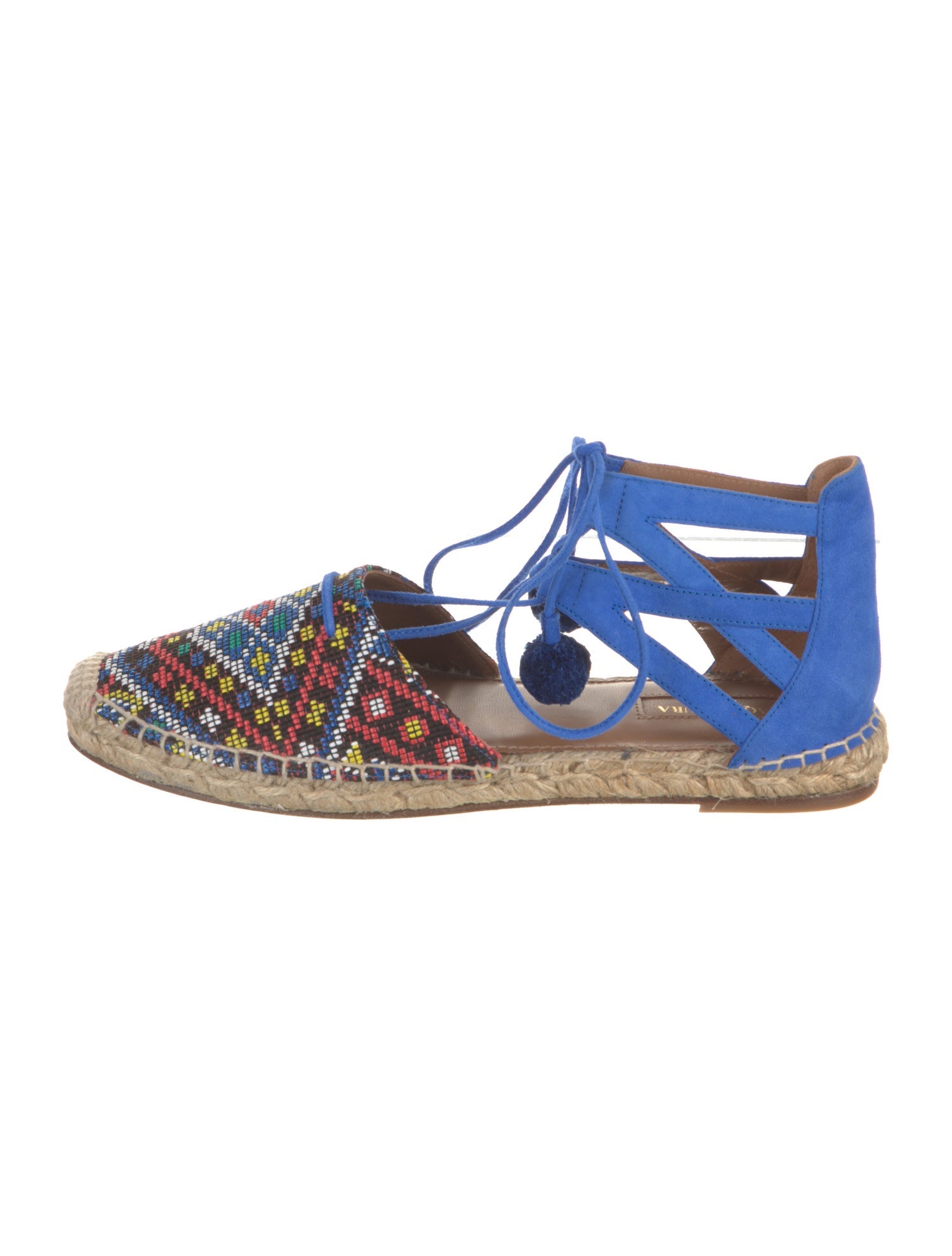 Aquazzura Suede Patterned Espadrilles