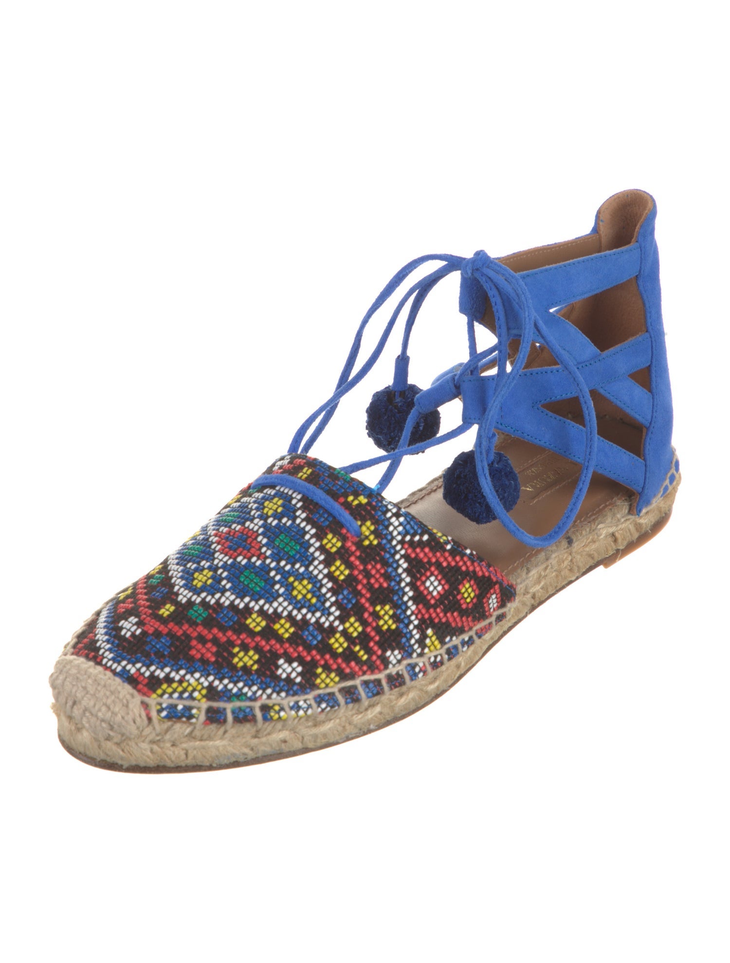 Aquazzura Suede Patterned Espadrilles