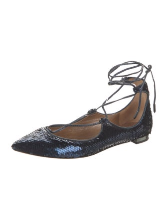 Aquazzura Sequins Sequin Embellishments Ballet Flats