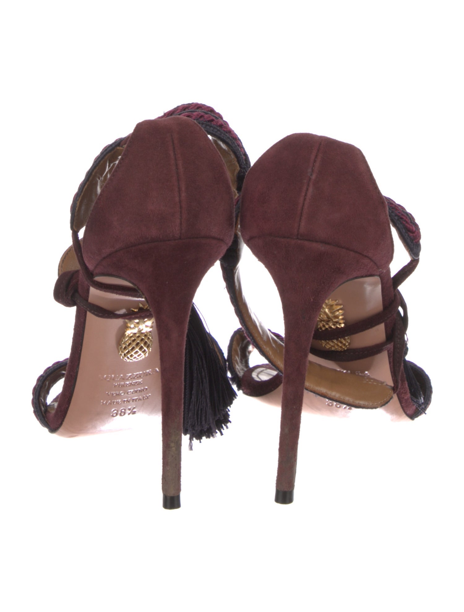 Aquazzura Suede Tassel Accents Sandals