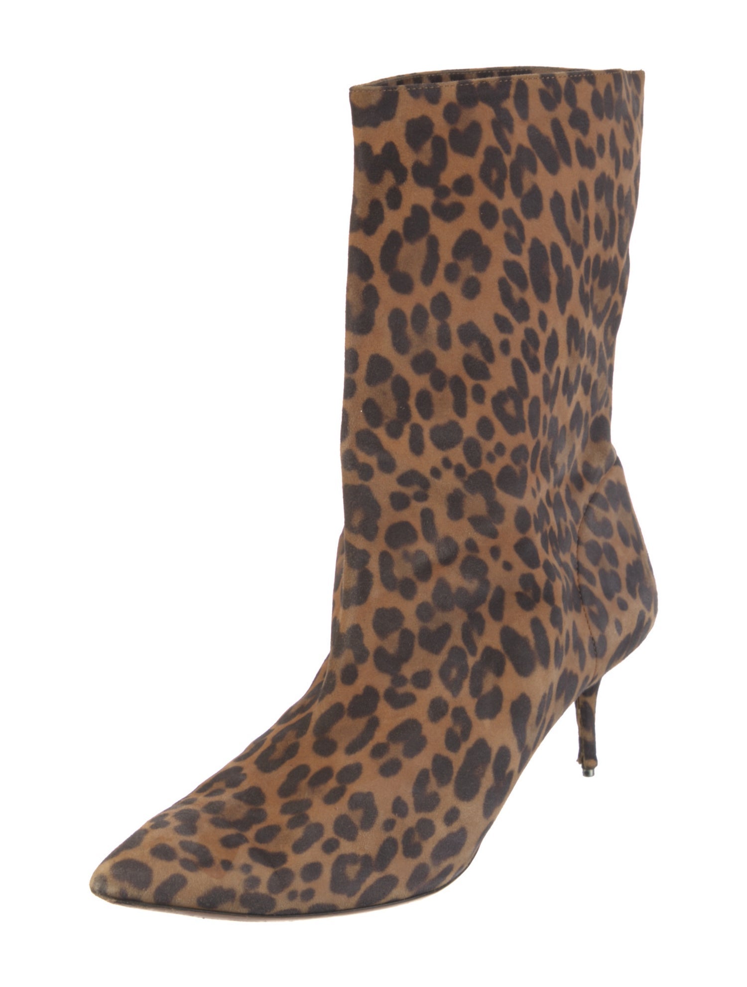 Aquazzura Suede Animal Print Boots