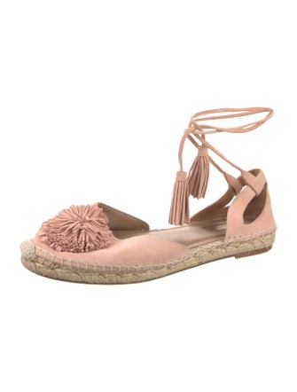 Aquazzura Suede Colorblock Pattern Espadrilles