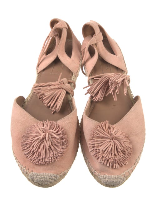 Aquazzura Suede Colorblock Pattern Espadrilles