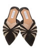 Aquazzura Suede Printed Mules
