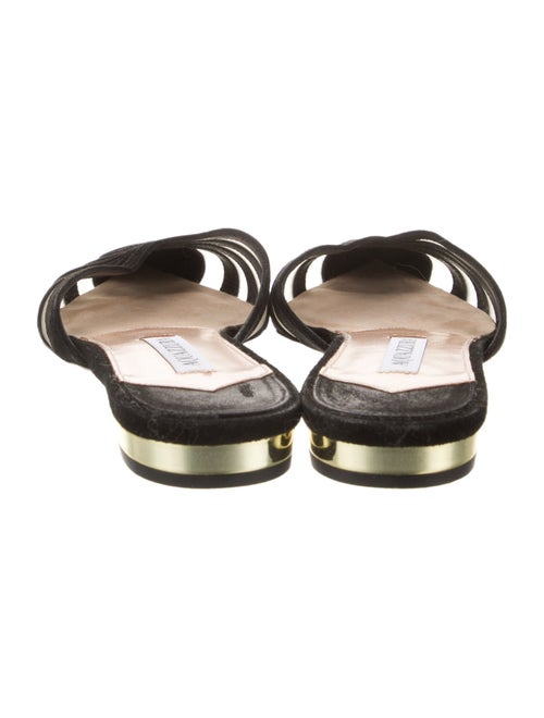 Aquazzura Suede Printed Mules