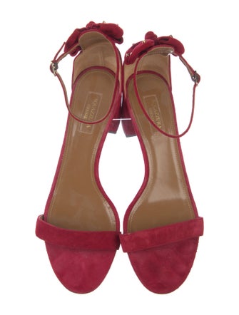 Aquazzura Suede Bow Accents Sandals