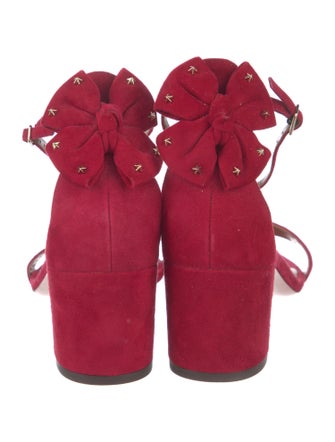 Aquazzura Suede Bow Accents Sandals