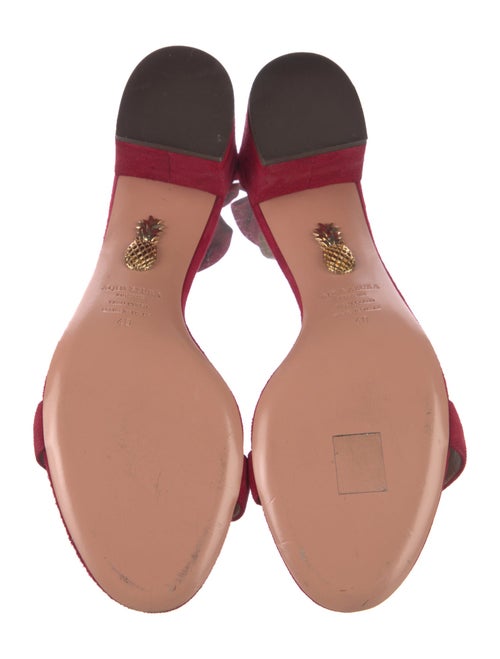 Aquazzura Suede Bow Accents Sandals