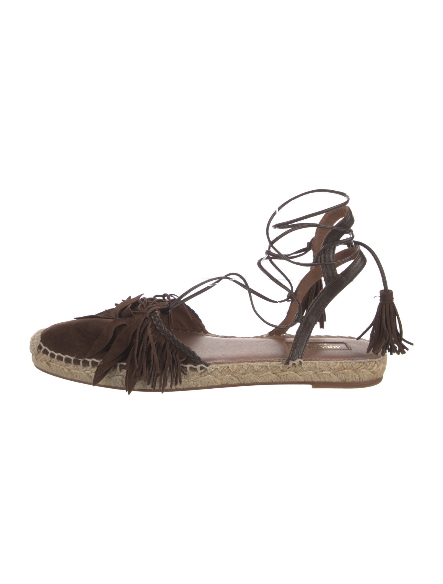 Aquazzura Suede Tassel Accents Espadrilles