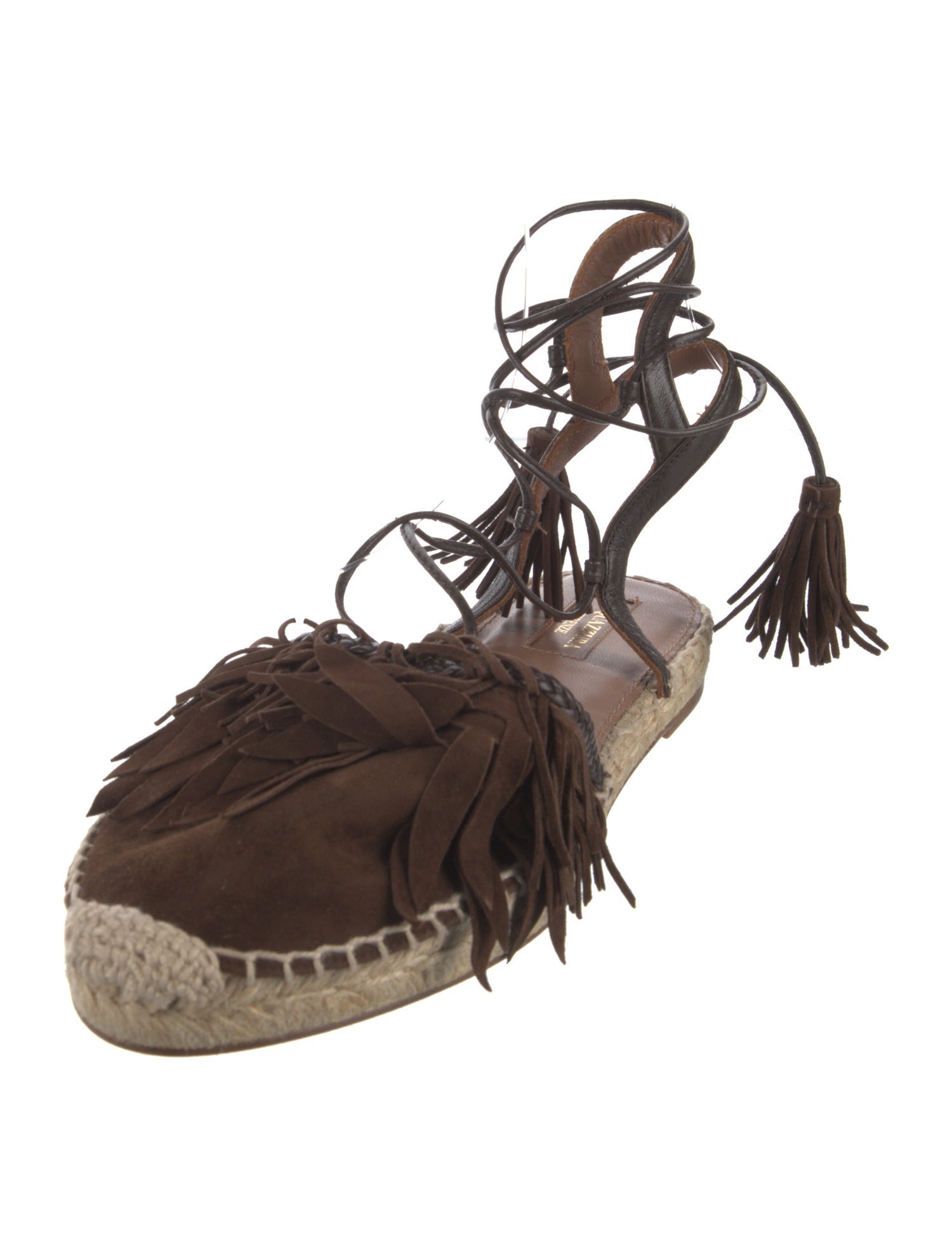 Aquazzura Suede Tassel Accents Espadrilles