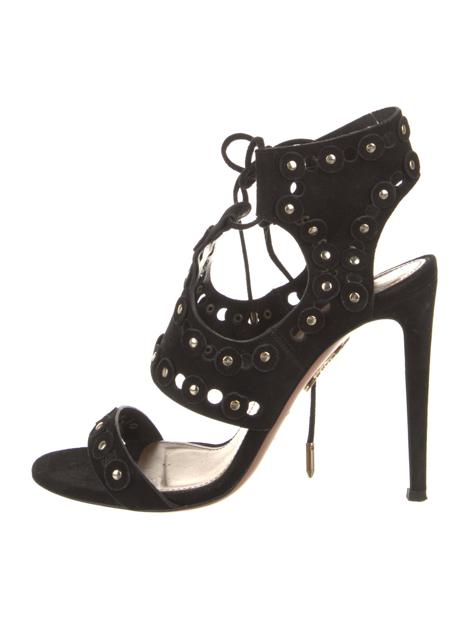 Aquazzura Suede Studded Accents Sandals