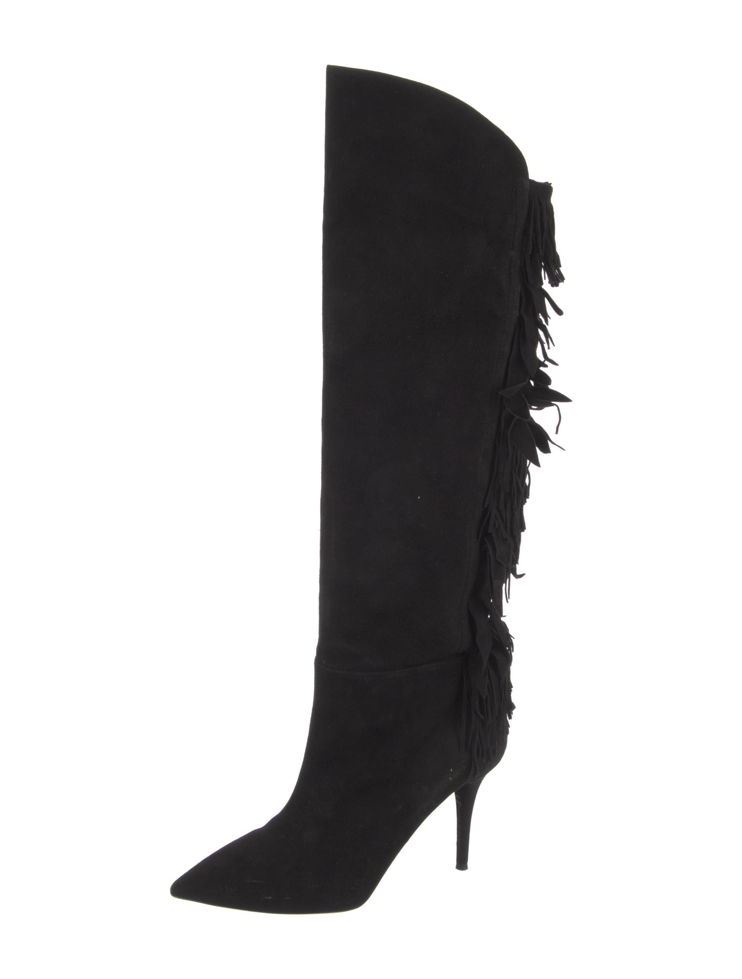 Aquazzura Suede Fringe Trim Accent Boots
