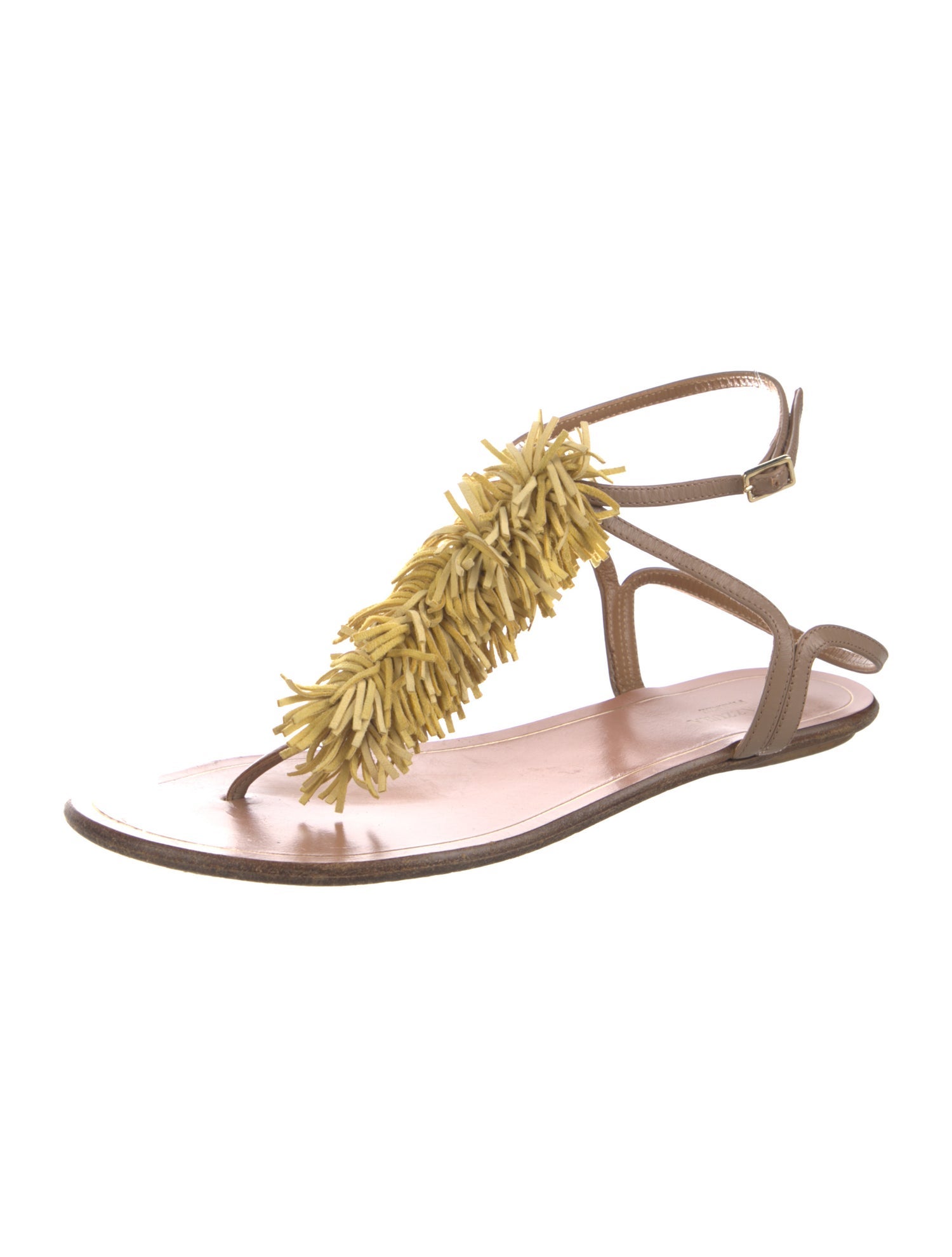 Aquazzura Leather T-Strap Sandals