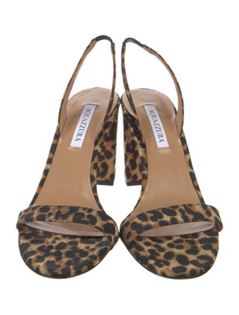 Aquazzura Animal Print Slingback Sandals
