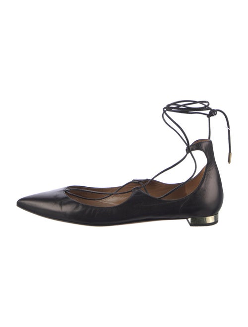 Aquazzura Leather Colorblock Pattern Ballet Flats