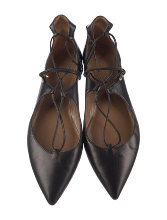 Aquazzura Leather Colorblock Pattern Ballet Flats