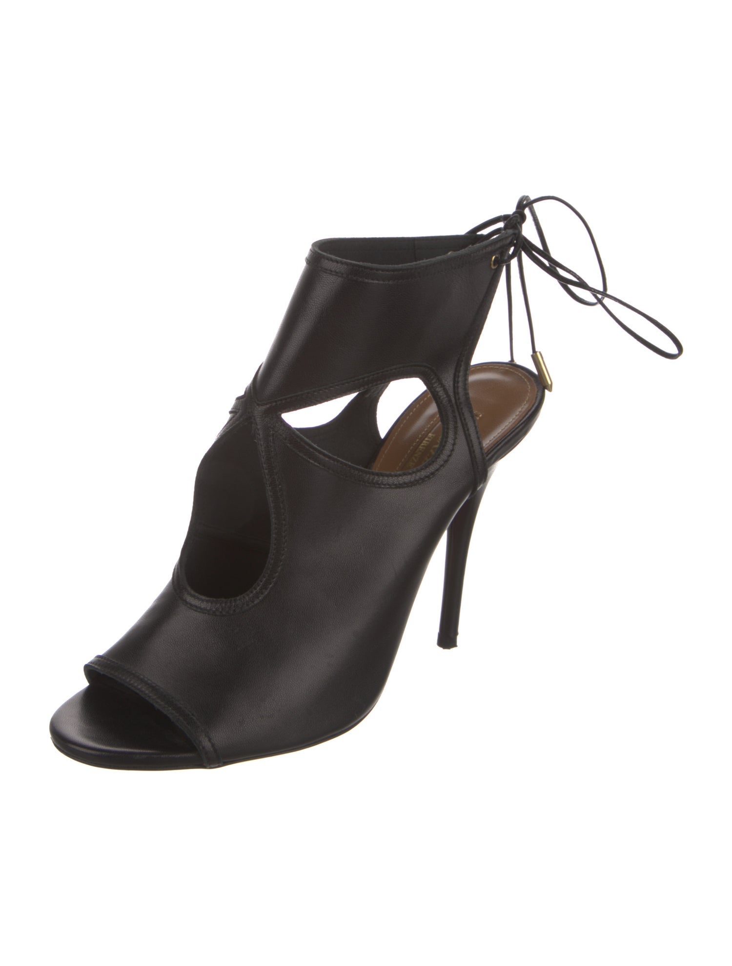 Aquazzura Leather Cutout Accent Sandals