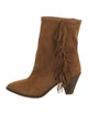 Aquazzura Suede Fringe Trim Accent Boots
