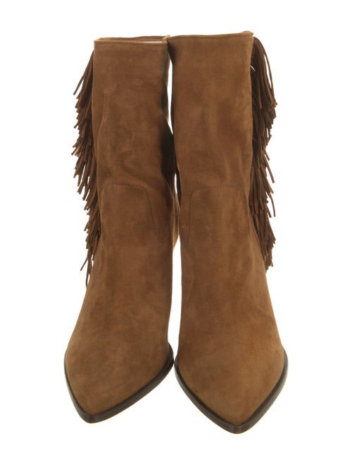 Aquazzura Suede Fringe Trim Accent Boots