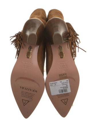 Aquazzura Suede Fringe Trim Accent Boots