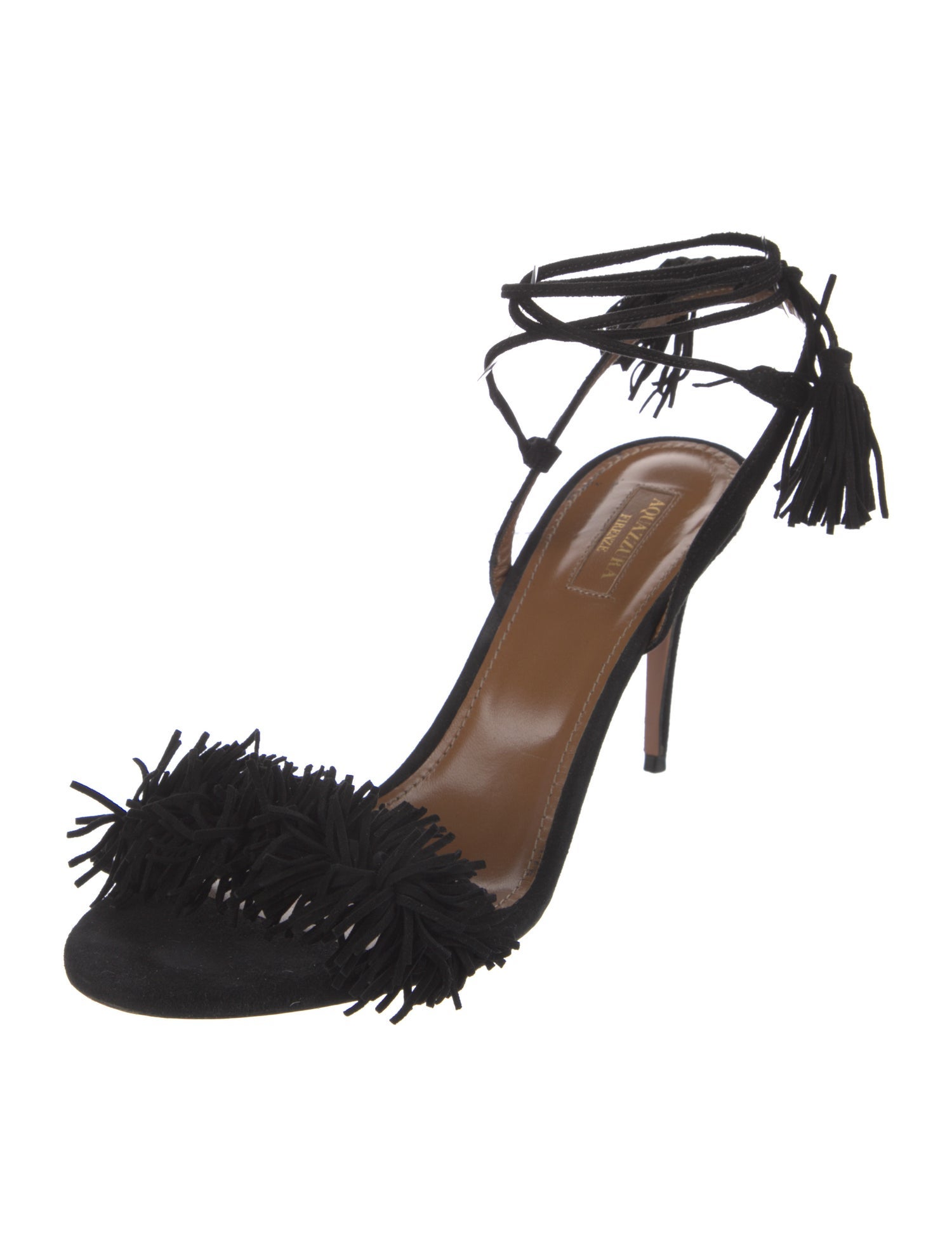 Aquazzura Suede Tassel Accents Sandals