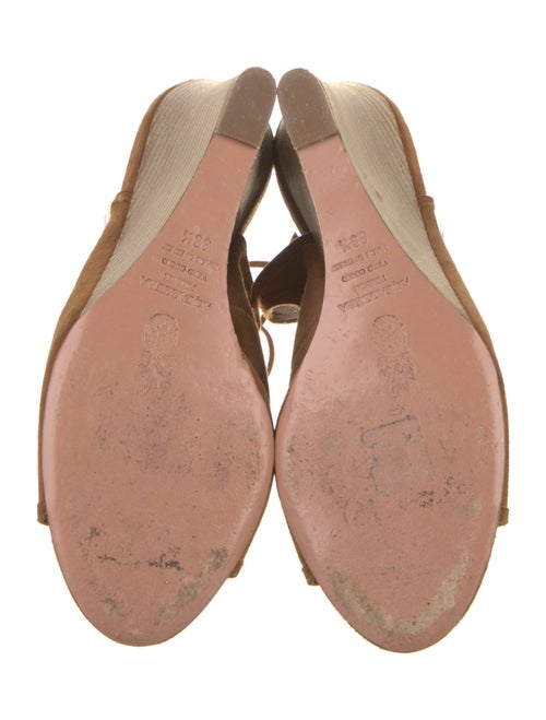 Aquazzura Suede Cutout Accent T-Strap Sandals