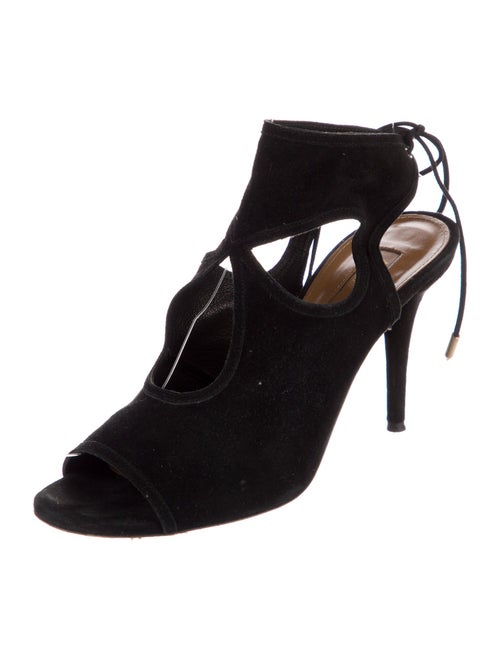 Aquazzura Suede Cutout Accent Sandals