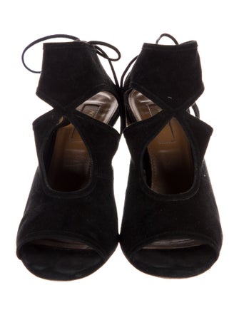 Aquazzura Suede Cutout Accent Sandals