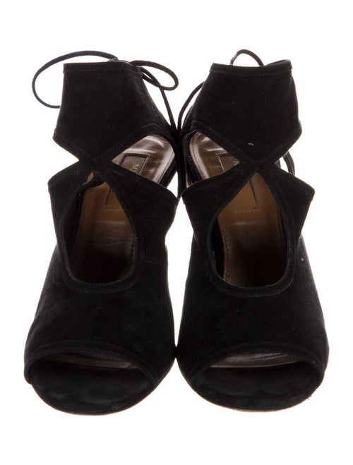 Aquazzura Suede Cutout Accent Sandals