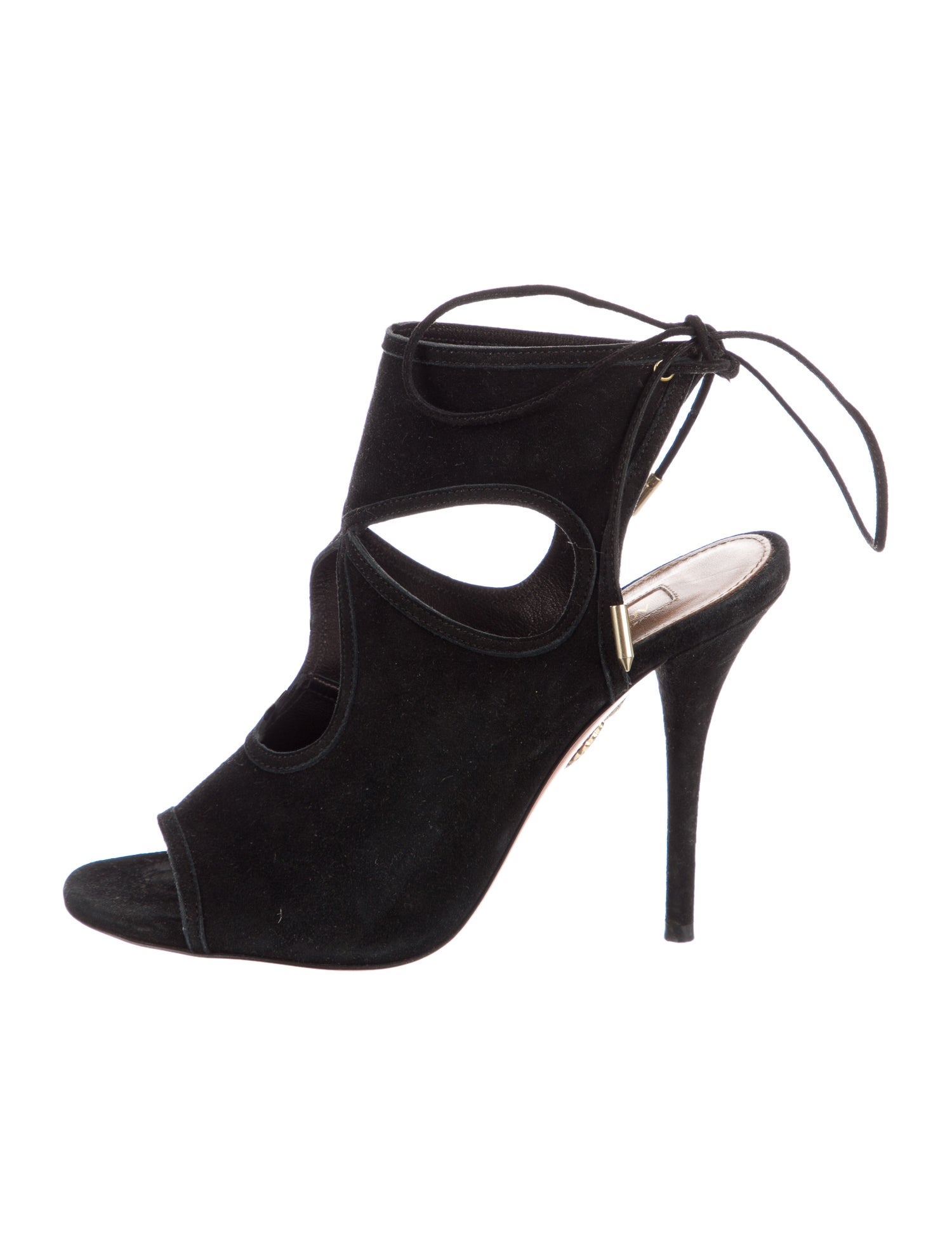 Aquazzura Suede Cutout Accent Sandals